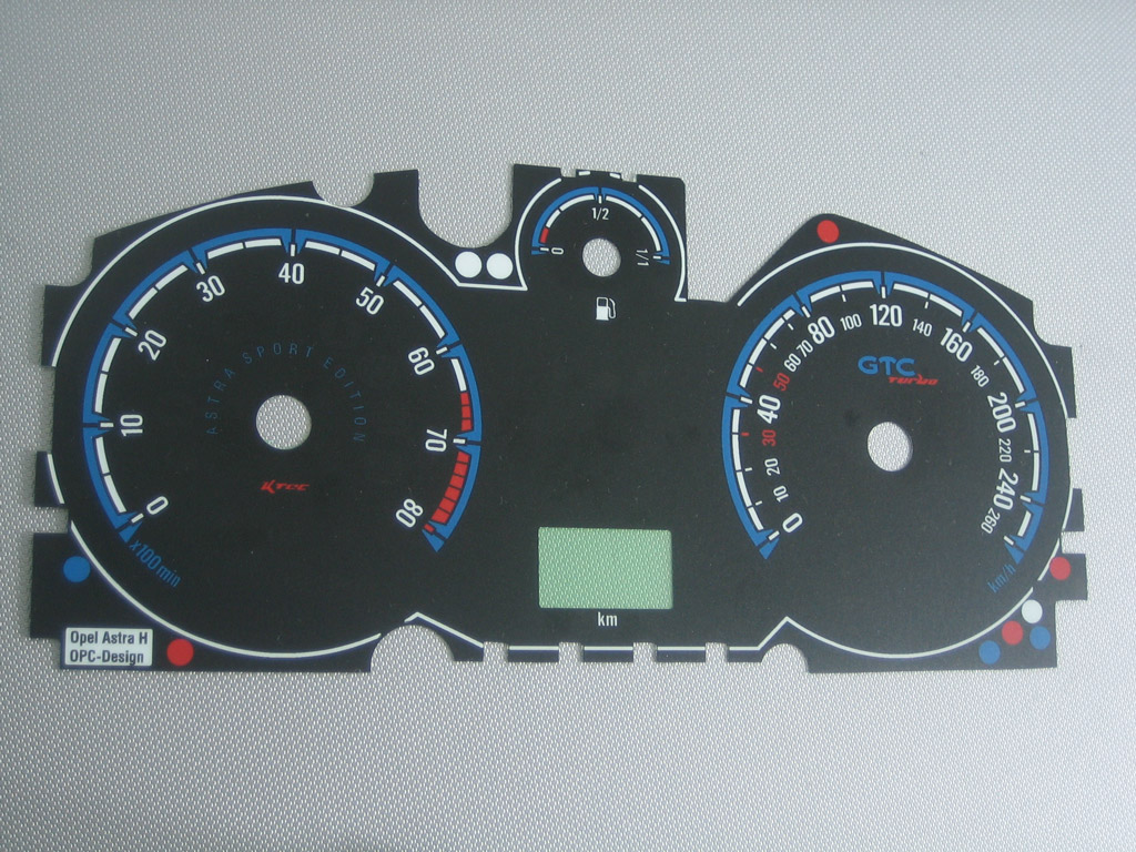 Opel astra h opc 2k7   -  Tachoscheiben Tachoscheibe Opel Astra H / Zafira B OPC-Design