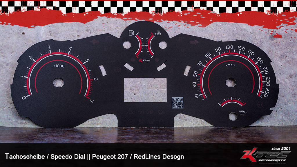 Peugeot 207 redline tachoscheibe   -  (Peugeot)