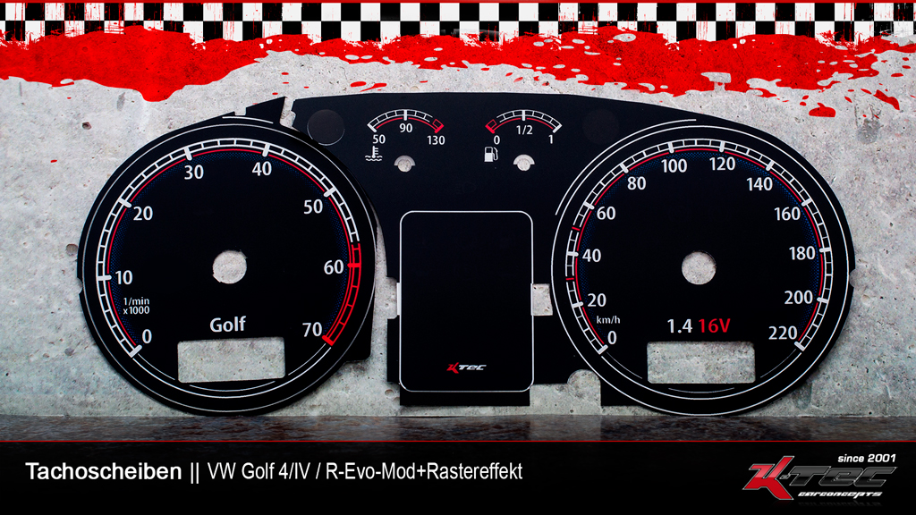 Vw golf 4 iv r-evo raster tachoscheiben   -  (Vw)